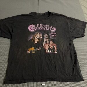 Heart Joan Jett Love Alive Tour 2019 Concert T-Shirt Black Graphic Tee XL